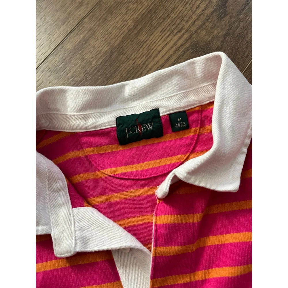 J. Crew short sleeve striped rugby shirt M